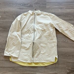 lululemon athletica Light Beige Zip Front Jacket with Yellow Lining